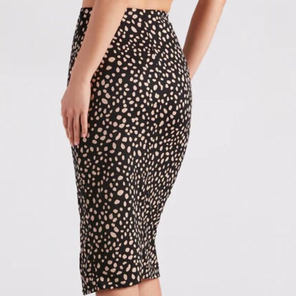 Leopard slit midi skirt - Picture 3 of 3